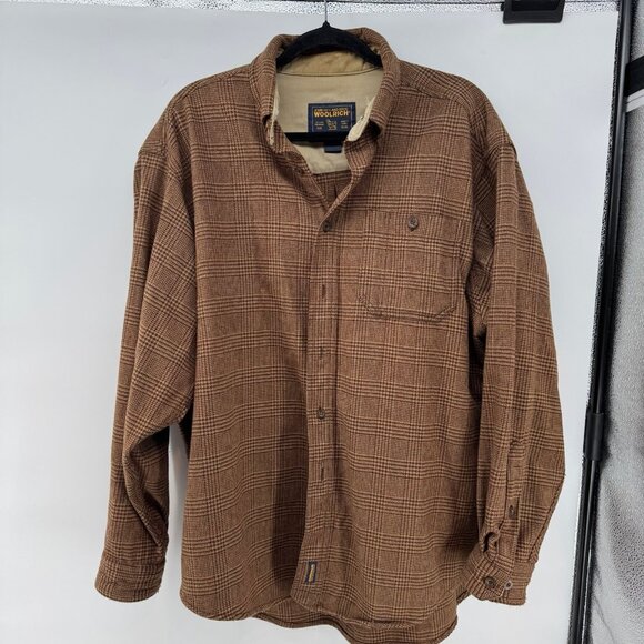 Woolrich Men's Wool Shirt Brown Plaid 2XL - Picture 1 of 9